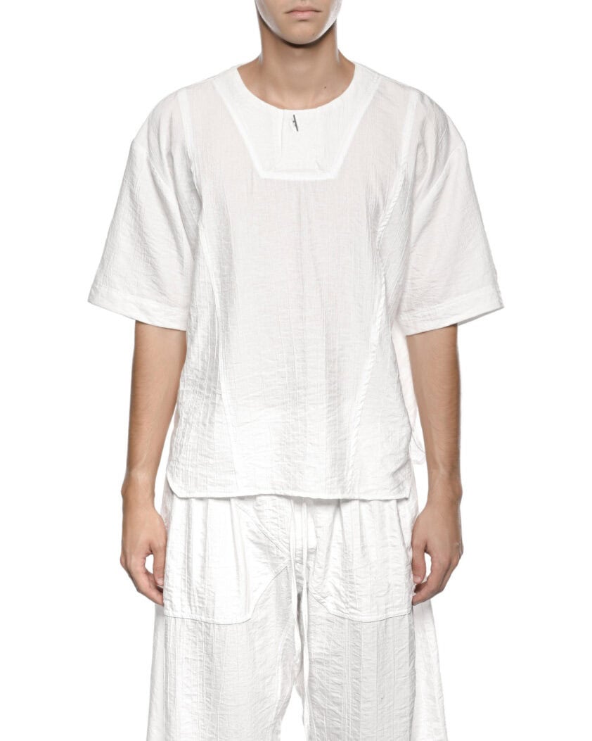 Array Textured Bone White T-Shirt