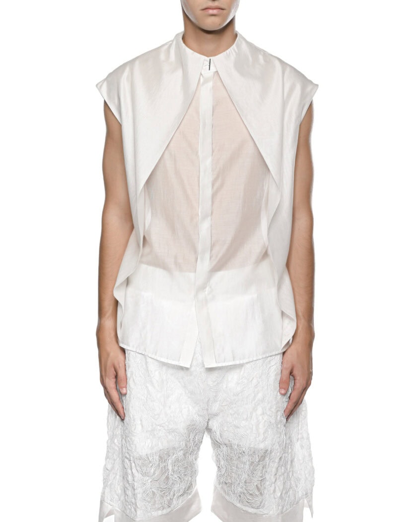 Radiant Sleeveless Bone White Shirt