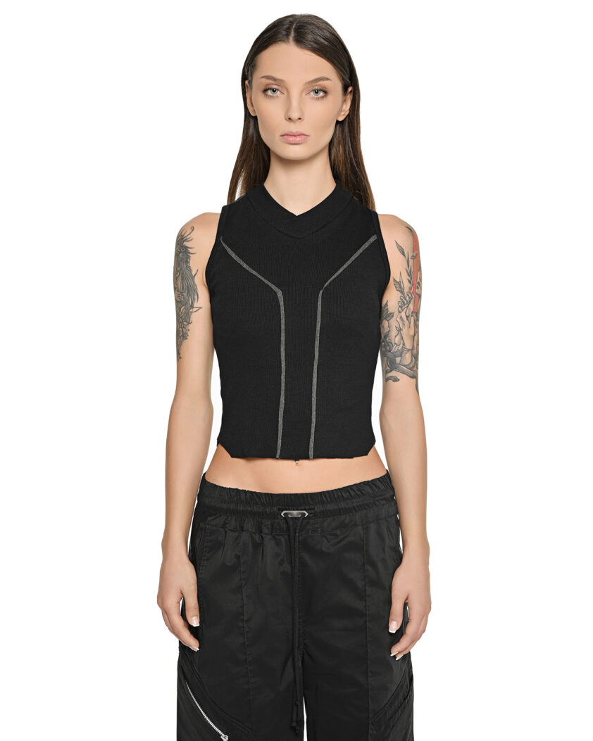 Cluster External Seam Sleeveless Top